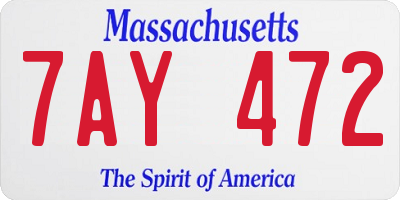 MA license plate 7AY472