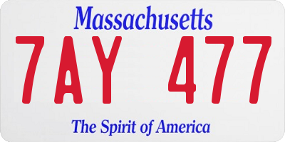 MA license plate 7AY477