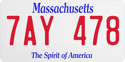 MA license plate 7AY478