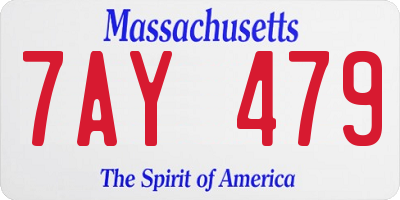 MA license plate 7AY479