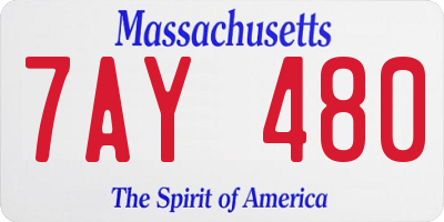 MA license plate 7AY480