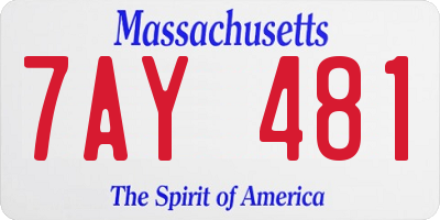 MA license plate 7AY481