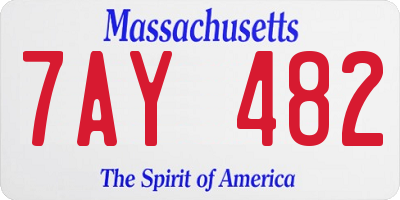 MA license plate 7AY482