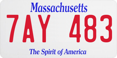 MA license plate 7AY483