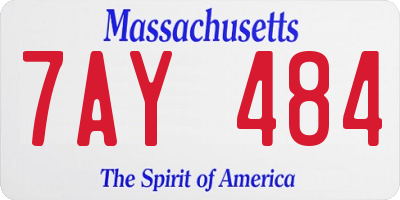 MA license plate 7AY484