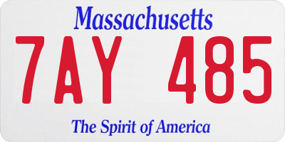 MA license plate 7AY485