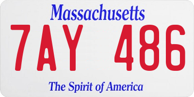 MA license plate 7AY486