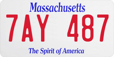MA license plate 7AY487