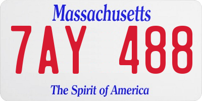 MA license plate 7AY488