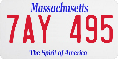 MA license plate 7AY495