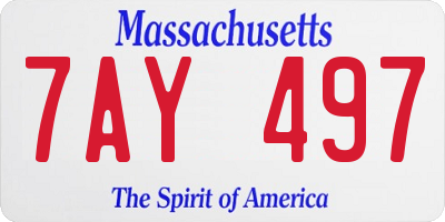 MA license plate 7AY497