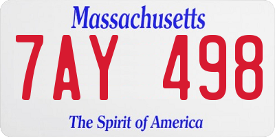 MA license plate 7AY498