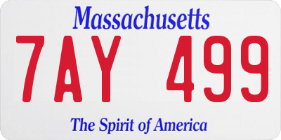 MA license plate 7AY499