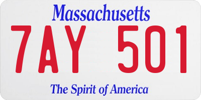 MA license plate 7AY501
