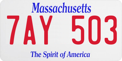 MA license plate 7AY503