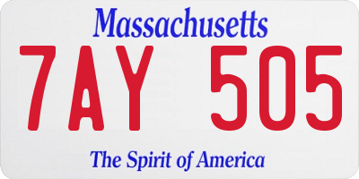 MA license plate 7AY505