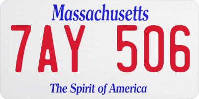 MA license plate 7AY506