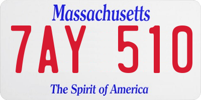 MA license plate 7AY510