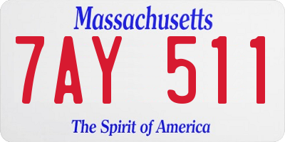 MA license plate 7AY511