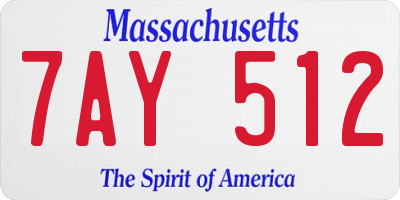 MA license plate 7AY512