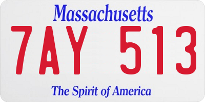 MA license plate 7AY513