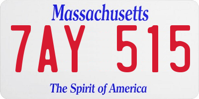 MA license plate 7AY515