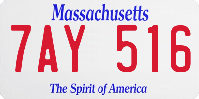 MA license plate 7AY516