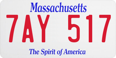 MA license plate 7AY517