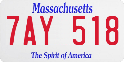MA license plate 7AY518