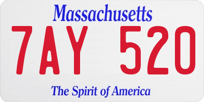 MA license plate 7AY520