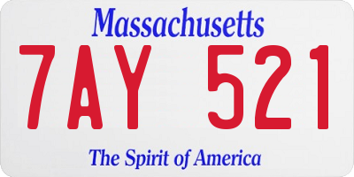 MA license plate 7AY521