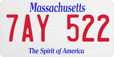 MA license plate 7AY522