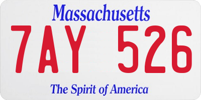 MA license plate 7AY526