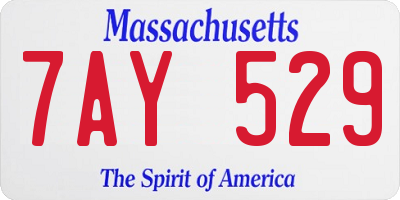 MA license plate 7AY529