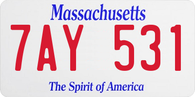 MA license plate 7AY531