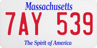 MA license plate 7AY539