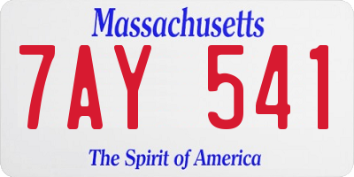 MA license plate 7AY541