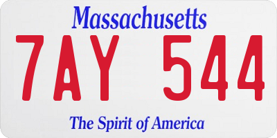 MA license plate 7AY544