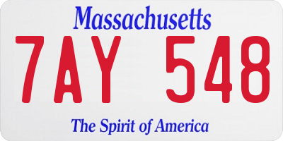 MA license plate 7AY548