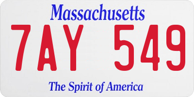 MA license plate 7AY549