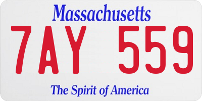 MA license plate 7AY559