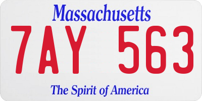 MA license plate 7AY563