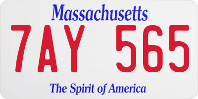 MA license plate 7AY565
