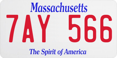 MA license plate 7AY566