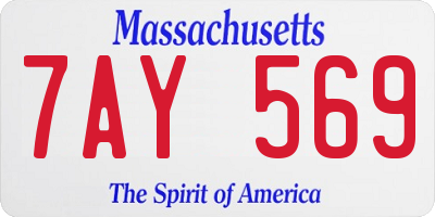 MA license plate 7AY569