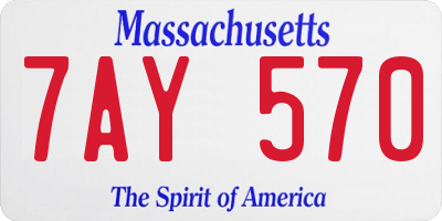 MA license plate 7AY570
