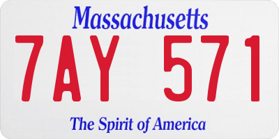 MA license plate 7AY571