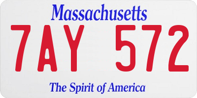MA license plate 7AY572