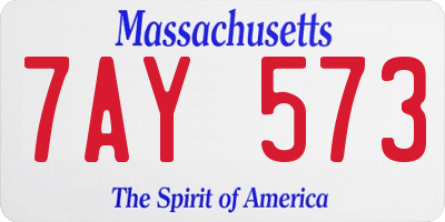 MA license plate 7AY573