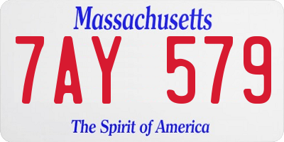 MA license plate 7AY579